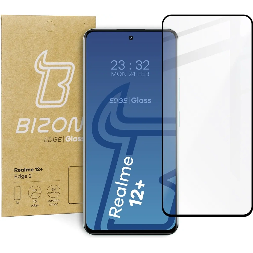 Hurtownia GSM - Bizon Glass Edge 2 Realme 12+ 5G fekete - BIZ5524 - {ean13} - Hurt