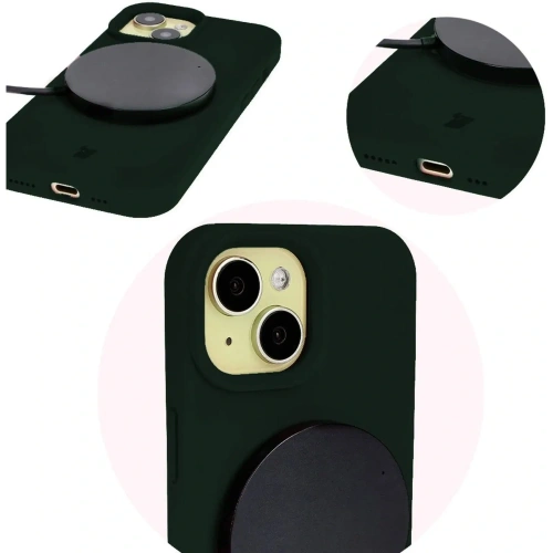Etui silikonowe Bizon Soft Case do Apple iPhone 15 ciemnozielone