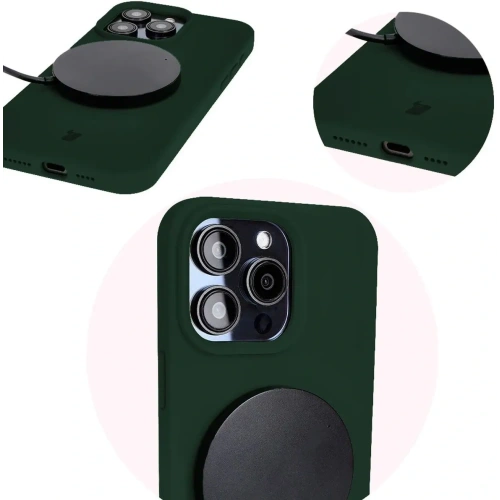 Etui silikonowe Bizon Soft Case do Apple iPhone 15 Pro Max ciemnozielone