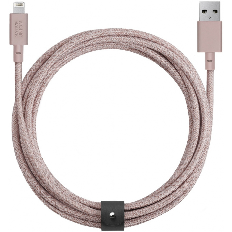 Hurtownia Native Union - 4895200426837 - NTU018RS - Kabel Native Union Belt Cable Lightning ze skórzanym zapięciem 3m (rose) - B2B homescreen