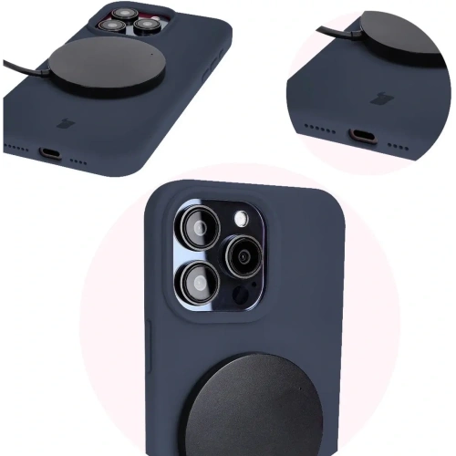 Etui silikonowe Bizon Soft Case do Apple iPhone 15 Pro Max ciemnoniebieskie