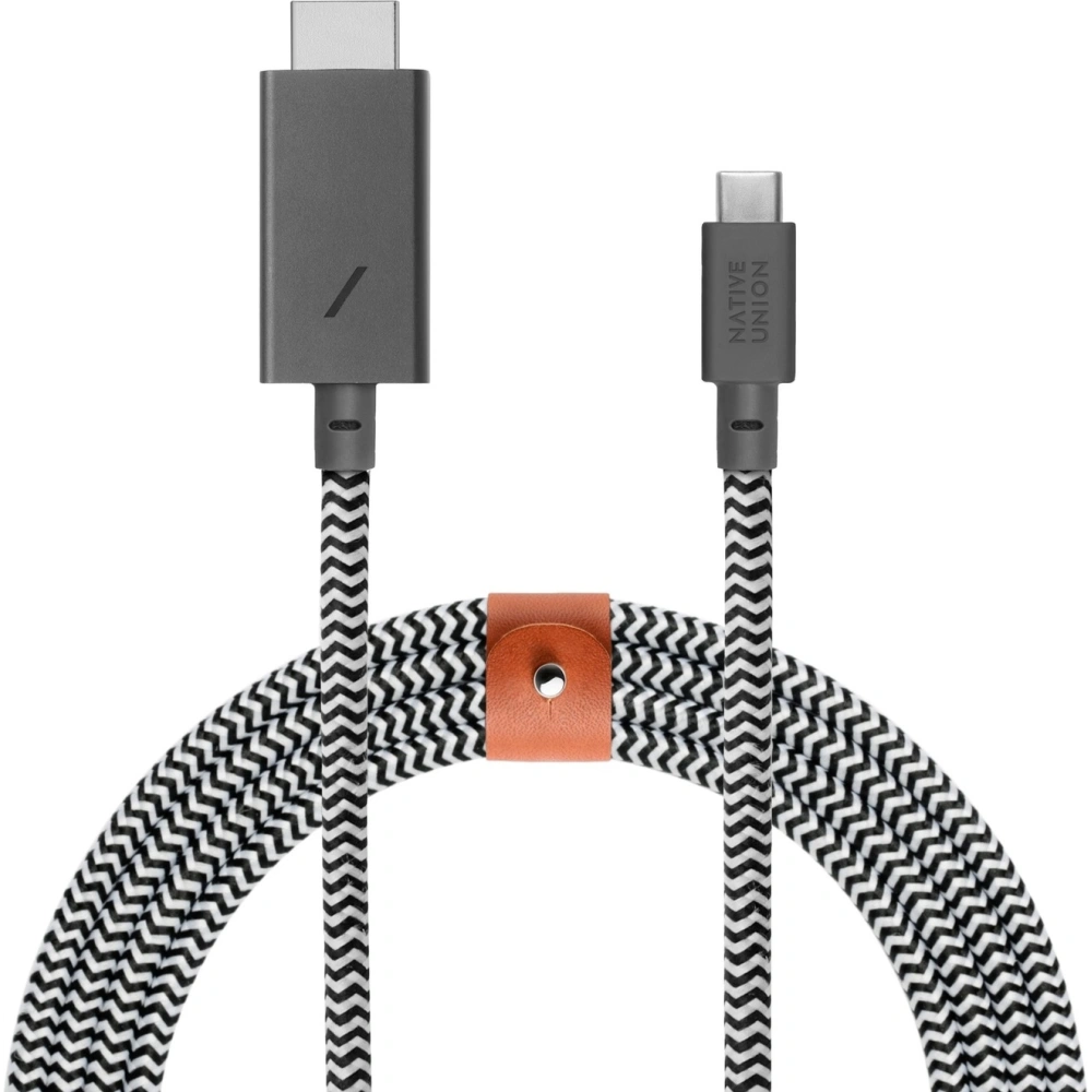 Hurtownia GSM - Kabel Native Union Belt USB-C do HDMI ze skórzanym zapięciem 3m (zebra) - NTU024ZEB - {ean13} - Hurt