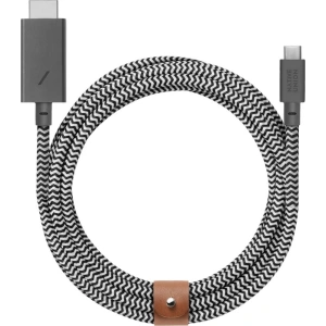 Hurtownia GSM - Kabel Native Union Belt USB-C do HDMI ze skórzanym zapięciem 3m (zebra) - NTU024ZEB - {ean13} - Hurt
