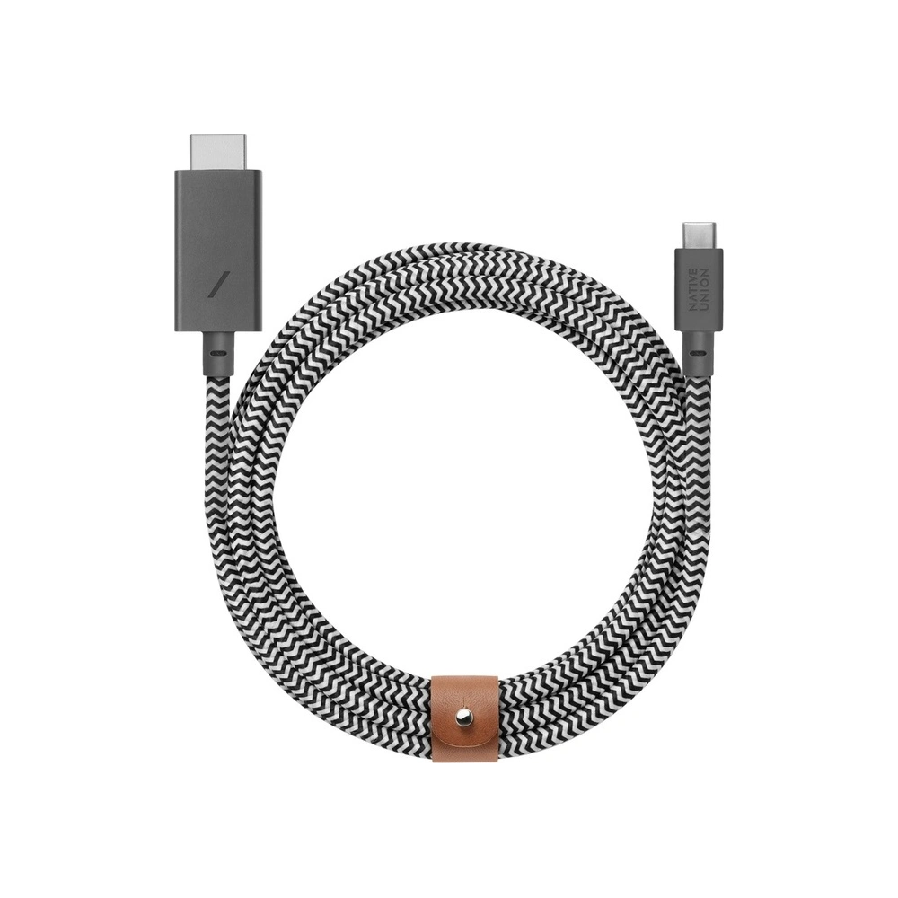 Hurtownia GSM - Kabel Native Union Belt USB-C do HDMI ze skórzanym zapięciem 3m (zebra) - NTU024ZEB - {ean13} - Hurt