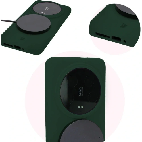 Etui silikonowe Bizon Soft Case do Xiaomi 14 Ultra ciemnozielone