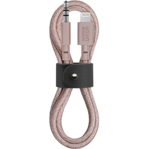Hurtownia GSM - Kabel Native Union Belt Cable Lightning do mini jack 3,5mm ze skórzanym zapięciem 1,2m (rose) - NTU025RS - {ean13} - Hurt