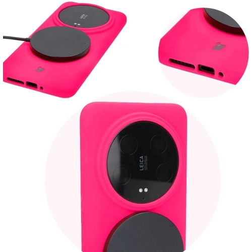 Etui silikonowe Bizon Soft Case do Xiaomi 14 Ultra neonowo-różowe