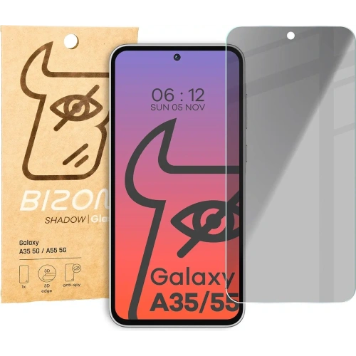 Prywatyzujące szkło hartowane Bizon Glass Clear Shadow do Samsung Galaxy A35 / A55 5G przyciemniane