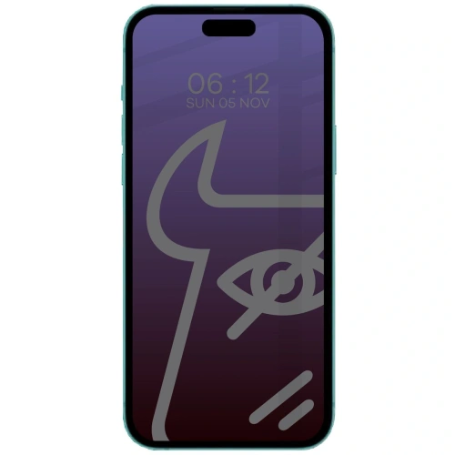 Prywatyzujące szkło hartowane Bizon Glass Edge Shadow do Apple iPhone 15 Plus przyciemniane z czarną ramką