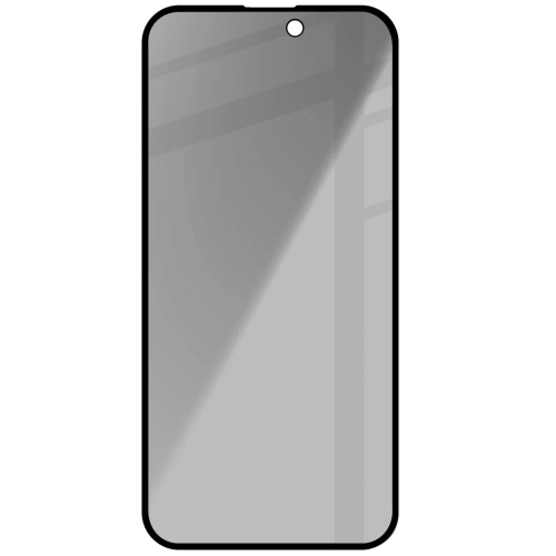 Prywatyzujące szkło hartowane Bizon Glass Edge Shadow do Apple iPhone 15 Plus przyciemniane z czarną ramką