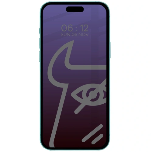 Prywatyzujące szkło hartowane Bizon Glass Edge Shadow do Apple iPhone 15 Pro Max przyciemniane z czarną ramką