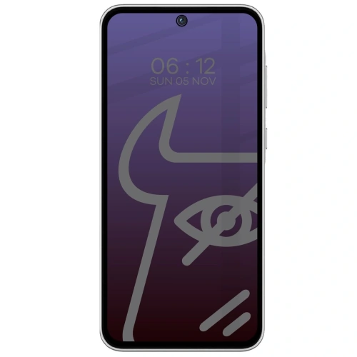 Prywatyzujące szkło hartowane Bizon Glass Edge Shadow do Samsung Galaxy A35 5G / A55 5G przyciemniane z czarną ramką