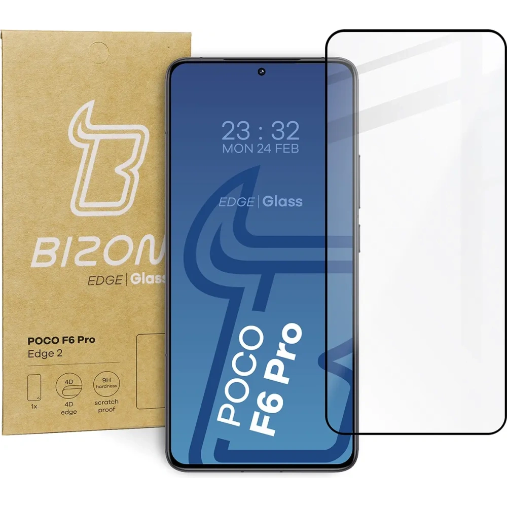 Hurtownia GSM - Szkło hartowane Bizon Glass Edge 2 do Xiaomi Poco F6 Pro czarne - BIZ5575 - {ean13} - Hurt
