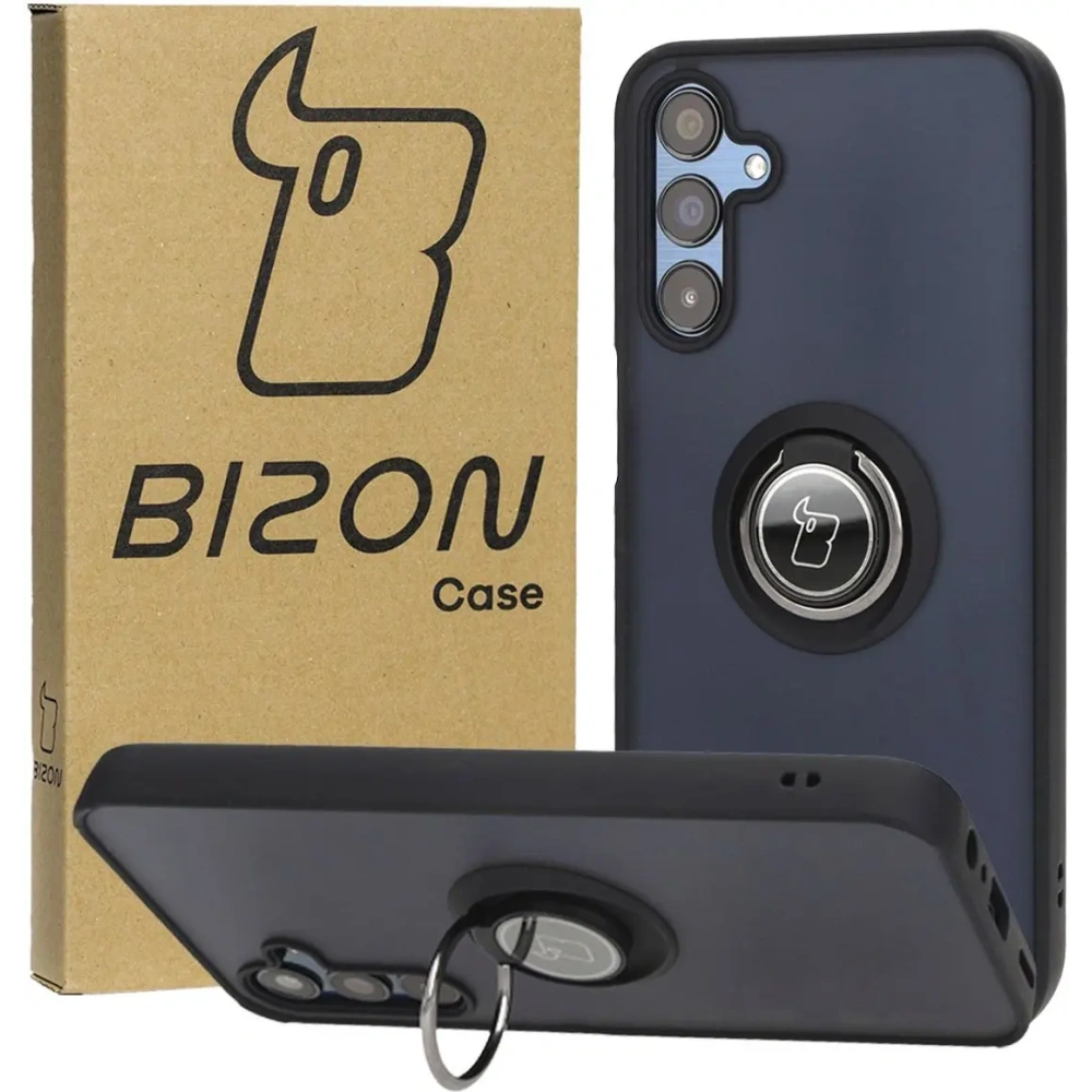 Hurtownia GSM - Bizon Case Hybrid Ring Samsung Galaxy M15 5G fumuriu cu un cadru negru - BIZ5576 - {ean13} - Hurt
