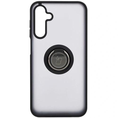 Etui z uchwytem na palec Bizon Case Hybrid Ring do Samsung Galaxy M15 5G przydymione z czarną ramką