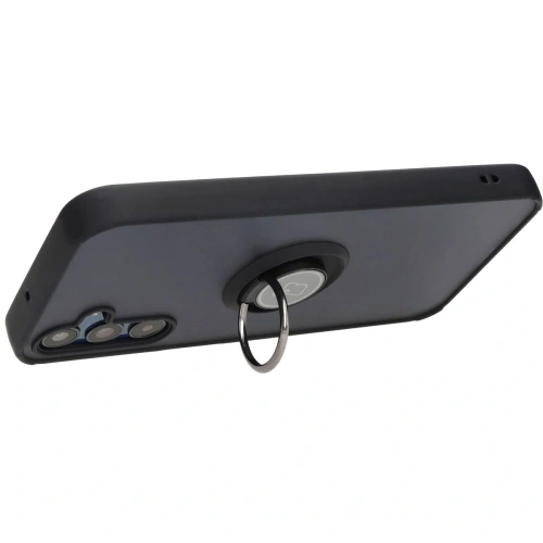 Etui z uchwytem na palec Bizon Case Hybrid Ring do Samsung Galaxy M15 5G przydymione z czarną ramką