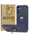 Bizon Case Hybrid Ring Samsung Galaxy M15 5G fumuriu cu un cadru albastru închis