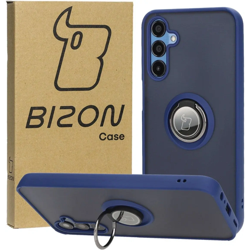 Hurtownia GSM - Bizon Case Hybrid Ring Samsung Galaxy M15 5G rauchig mit einem navyblauen Rahmen - BIZ5577 - {ean13} - Hurt