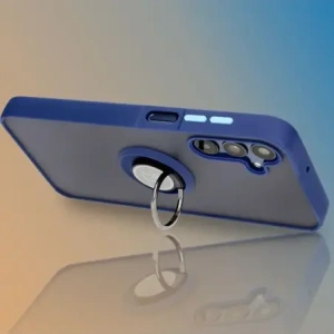 Hurtownia GSM - Etui z uchwytem na palec Bizon Case Hybrid Ring do Samsung Galaxy M15 5G przydymione z granatową ramką - BIZ5577 - {ean13} - Hurt