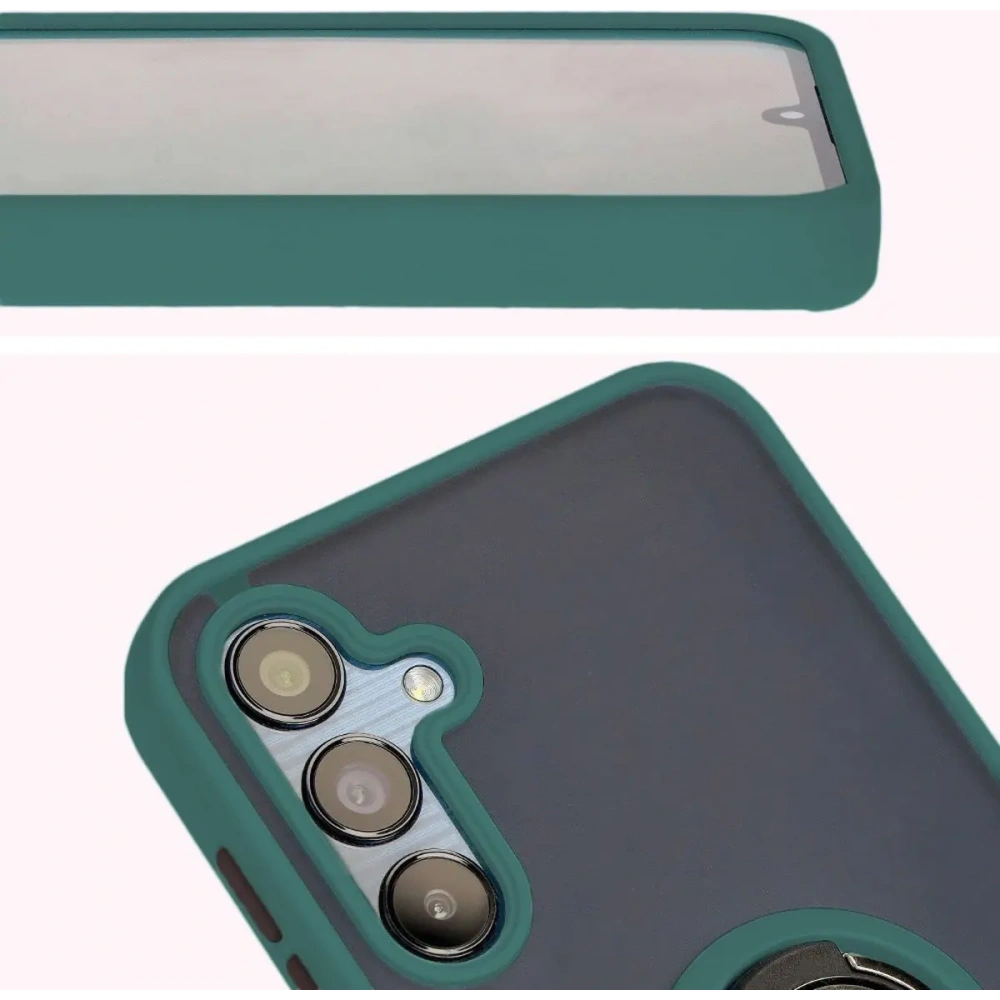 Hurtownia GSM - Bizon Case Hybrid Ring Samsung Galaxy M15 5G fumuriu cu un cadru verde închis - BIZ5578 - {ean13} - Hurt