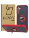 Bizon Case Hybrid Ring Samsung Galaxy M15 5G fumurie cu un cadru roșu