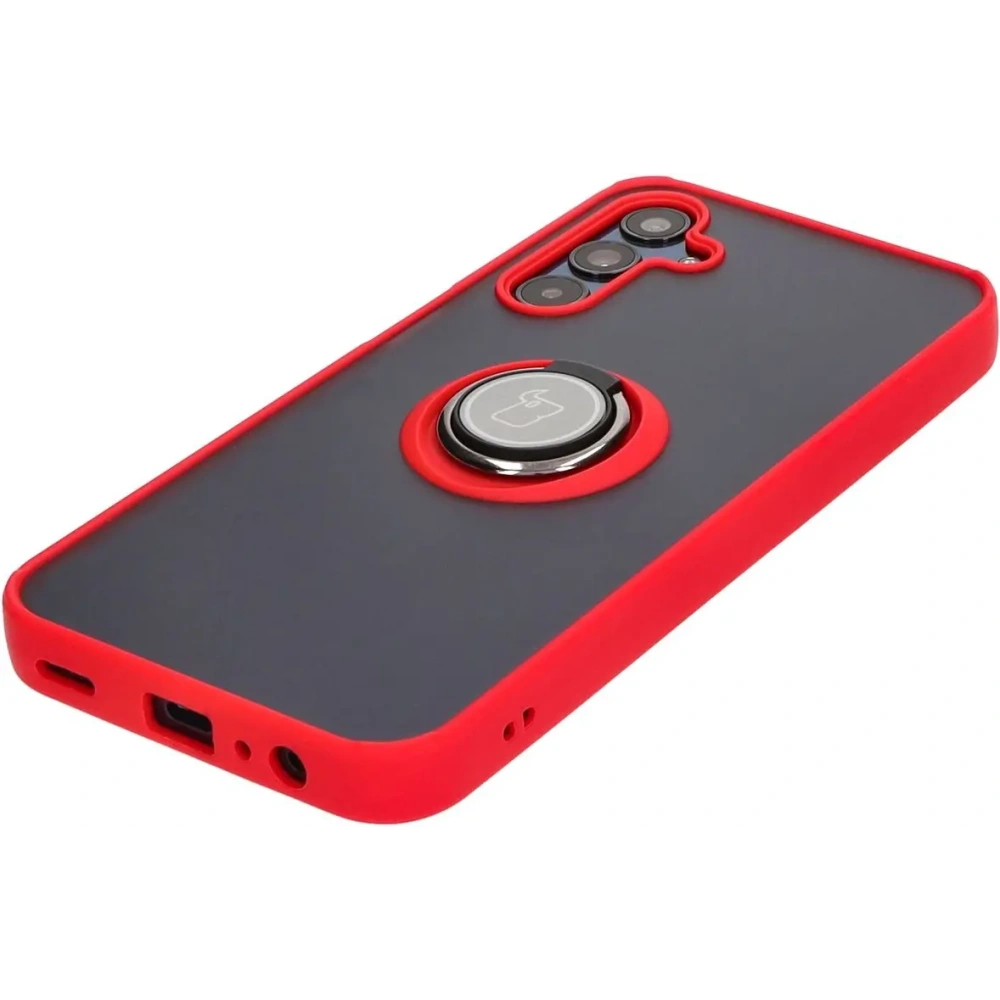 Hurtownia GSM - Bizon Case Hybrid Ring Samsung Galaxy M15 5G rauchig mit einem roten Rahmen - BIZ5008 - {ean13} - Hurt
