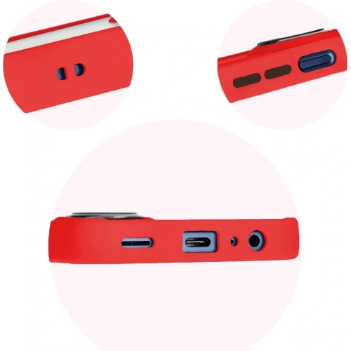 Etui z uchwytem na palec Bizon Case Hybrid Ring do Samsung Galaxy M15 5G przydymione z czerwoną ramką