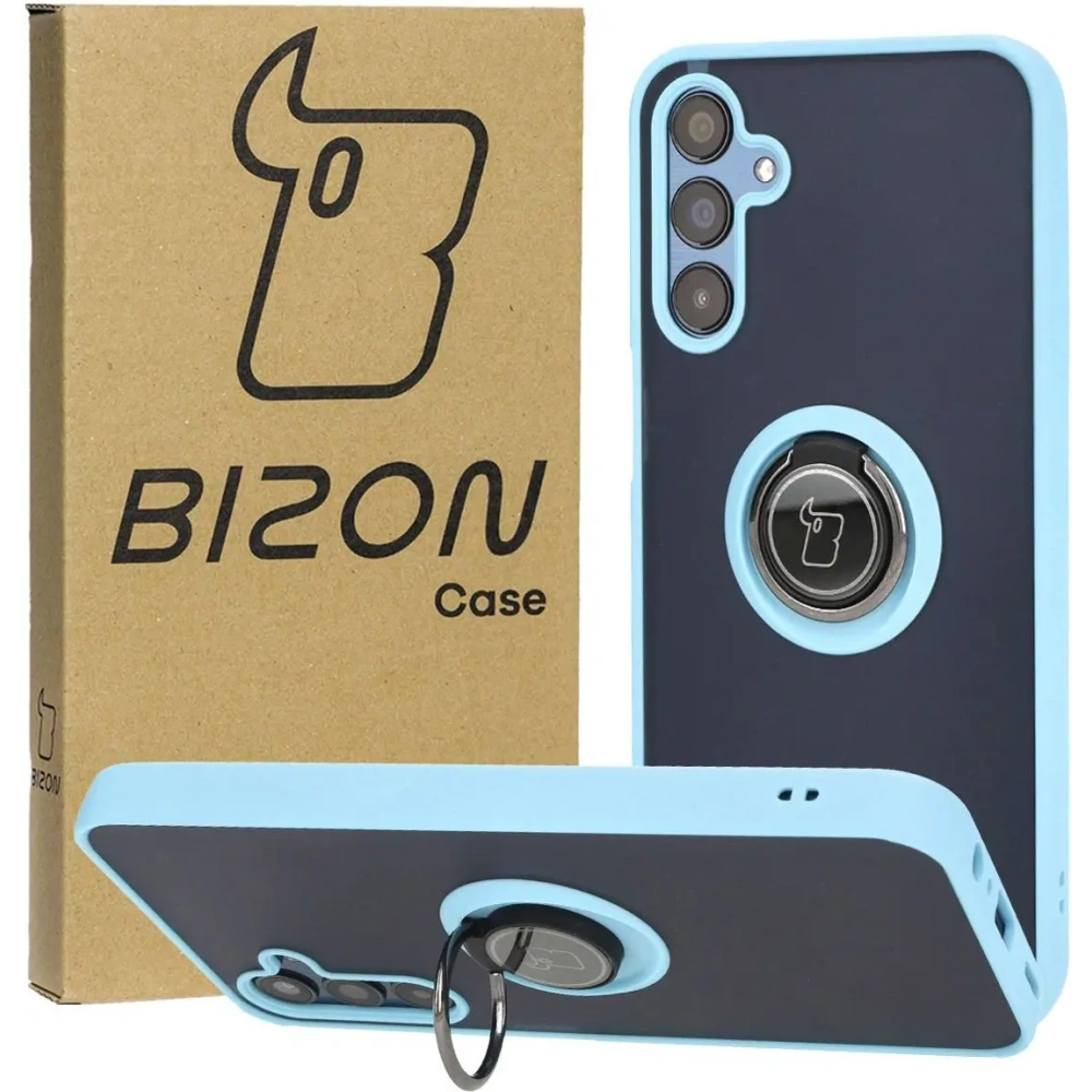Hurtownia GSM - Bizon Case Hybrid Ring Samsung Galaxy M15 5G rauchig mit einem hellblauen Rahmen - BIZ5009 - {ean13} - Hurt
