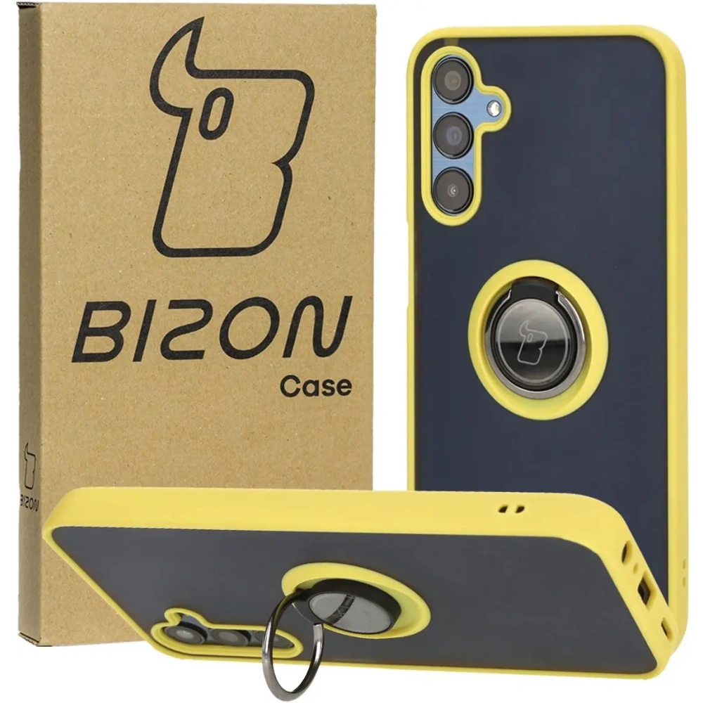 Hurtownia GSM - Bizon Case Hybrid Ring Samsung Galaxy M15 5G rauchig mit einem gelben Rahmen - BIZ5010 - {ean13} - Hurt