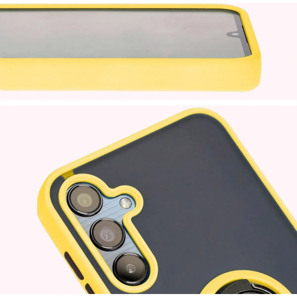Hurtownia GSM - Bizon Case Hybrid Ring Samsung Galaxy M15 5G rauchig mit einem gelben Rahmen - BIZ5010 - {ean13} - Hurt