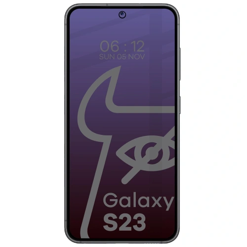 Prywatyzujące szkło hartowane Bizon Glass Edge Shadow do Samsung Galaxy S23 przyciemniane z czarną ramką