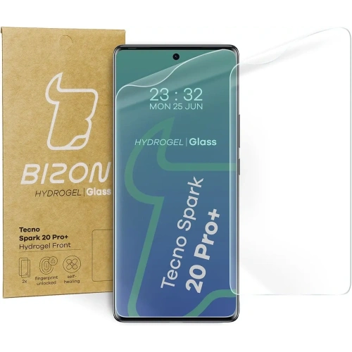 Folia hydrożelowa na ekran Bizon Glass Hydrogel Front do Tecno Spark 20 Pro+ [2 PACK]