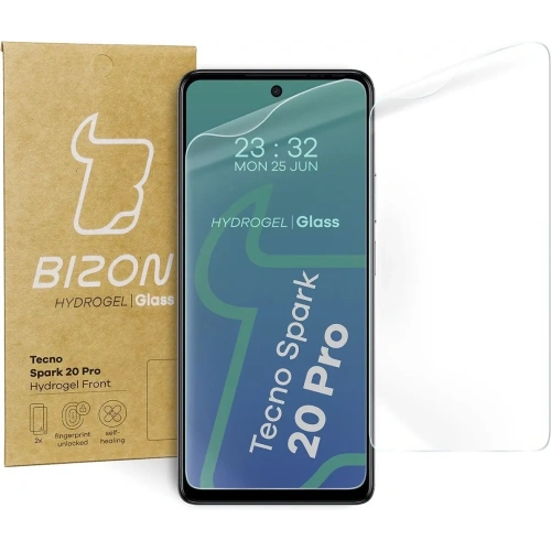 Folia hydrożelowa na ekran Bizon Glass Hydrogel Front do Tecno Spark 20 Pro [2 PACK]