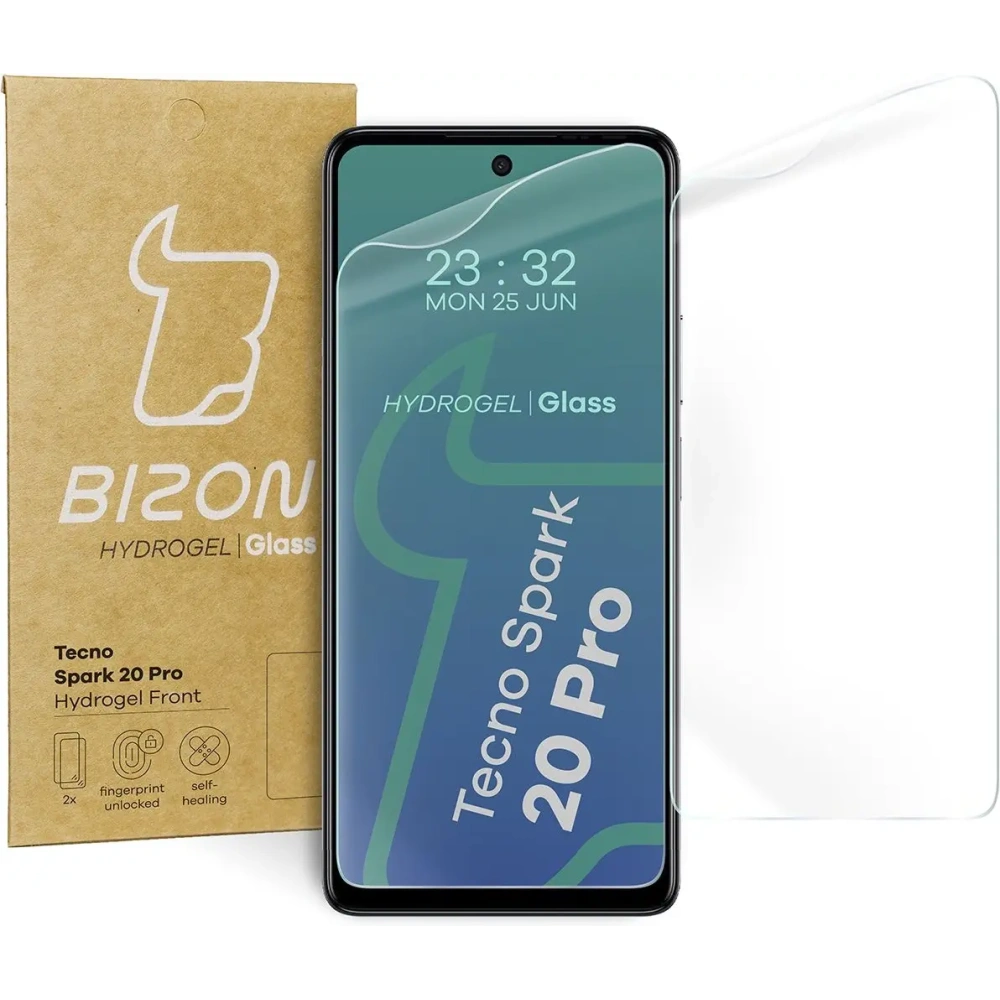 Hurtownia GSM - Bizon Glass Hydrogel Előlapi Tecno Spark 20 Pro [2 PACK] - BIZ5590 - {ean13} - Hurt