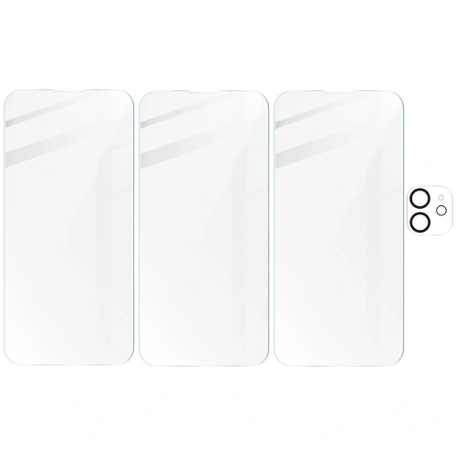 3x Szkło na ekran + szkło na aparat BIZON Clear do Apple iPhone 12