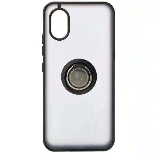 Etui z uchwytem na palec Bizon Case Hybrid Ring do Samsung Galaxy Xcover7 przydymione z czarną ramką