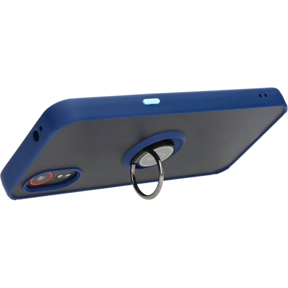 Wholesale Bizon Case Hybrid Ring Samsung Galaxy Xcover7 smoky with a navy blue frame - BIZ5052 - {ean13} - Hurt