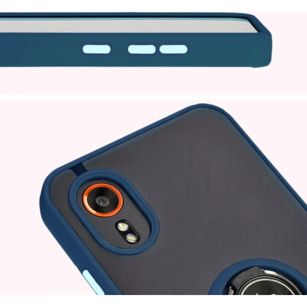 Hurtownia GSM - Bizon Case Hybrid Ring Samsung Galaxy Xcover7 rauchig mit einem navyblauen Rahmen - BIZ5052 - {ean13} - Hurt