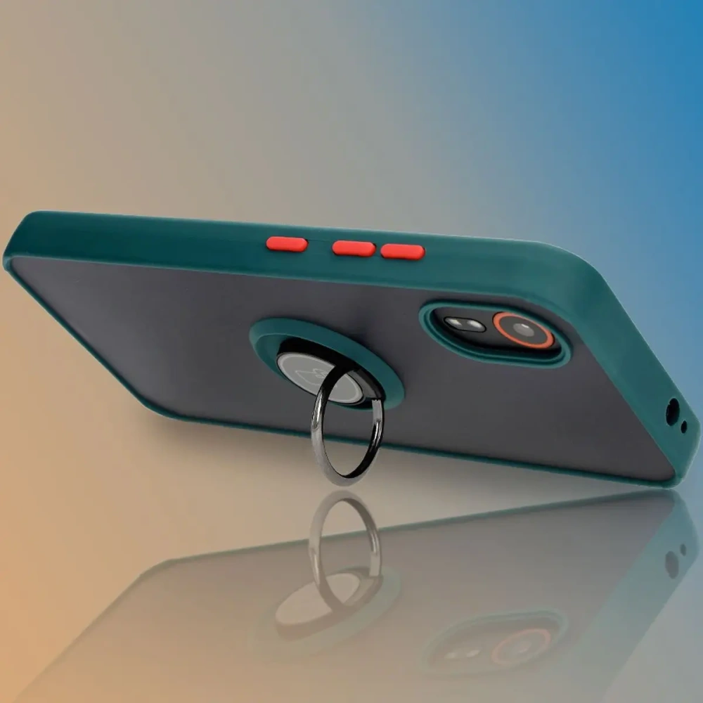 Hurtownia GSM - Etui s úchopem na prst Bizon Case Hybrid Ring pro Samsung Galaxy Xcover7 kouřové s tmavozeleným rámem - BIZ5053 - {ean13} - Hurt
