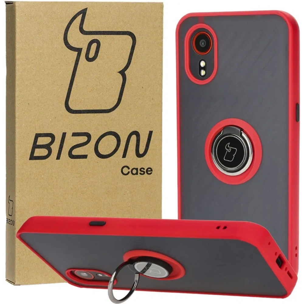 Hurtownia GSM - Bizon Case Hybrid Ring Samsung Galaxy Xcover7 fumurie cu un cadru roșu - BIZ5625 - {ean13} - Hurt