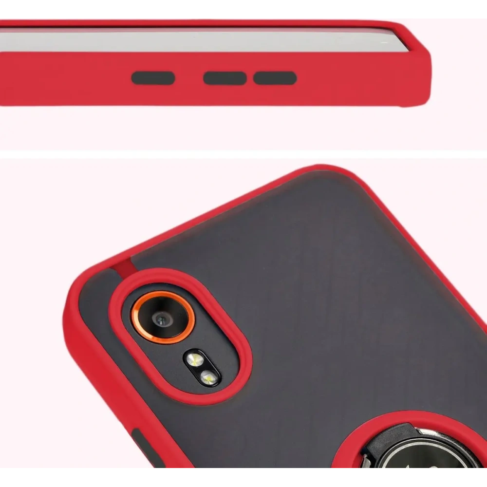Hurtownia GSM - Bizon Case Hybrid Ring Samsung Galaxy Xcover7 fumurie cu un cadru roșu - BIZ5625 - {ean13} - Hurt