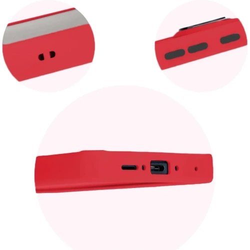 Etui z uchwytem na palec Bizon Case Hybrid Ring do Samsung Galaxy Xcover7 przydymione z czerwoną ramką