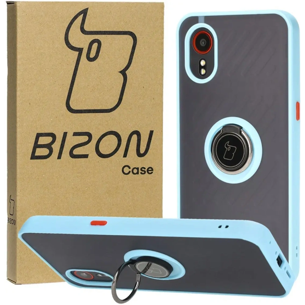 Hurtownia GSM - Etui s úchopem na prst Bizon Case Hybrid Ring pro Samsung Galaxy Xcover7 kouřové s jasně modrým rámečkem - BIZ5626 - {ean13} - Hurt