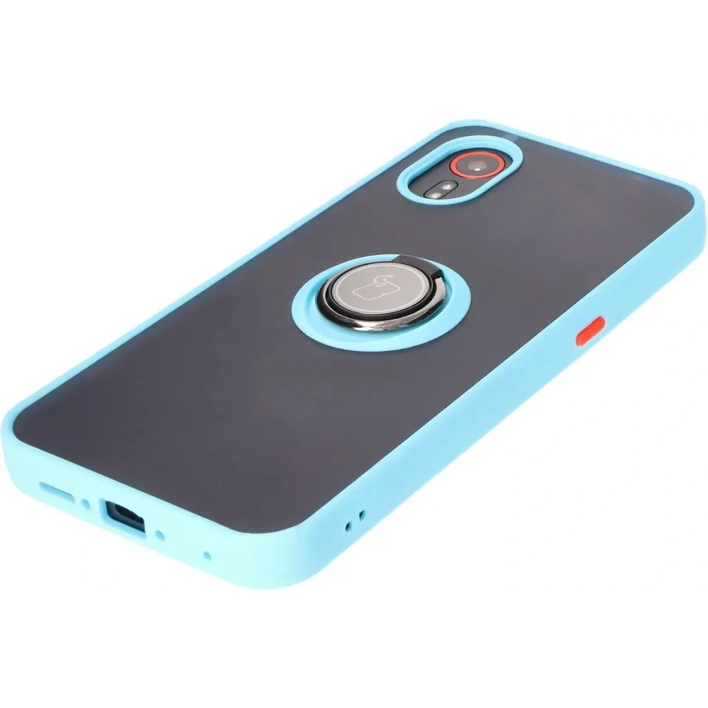 Hurtownia GSM - Etui s úchopem na prst Bizon Case Hybrid Ring pro Samsung Galaxy Xcover7 kouřové s jasně modrým rámečkem - BIZ5626 - {ean13} - Hurt