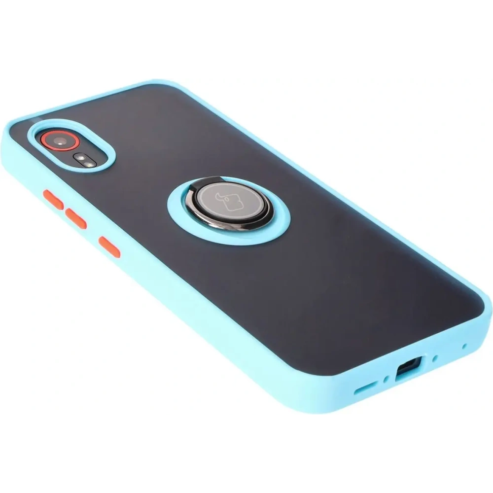 Hurtownia GSM - Etui s úchopem na prst Bizon Case Hybrid Ring pro Samsung Galaxy Xcover7 kouřové s jasně modrým rámečkem - BIZ5626 - {ean13} - Hurt