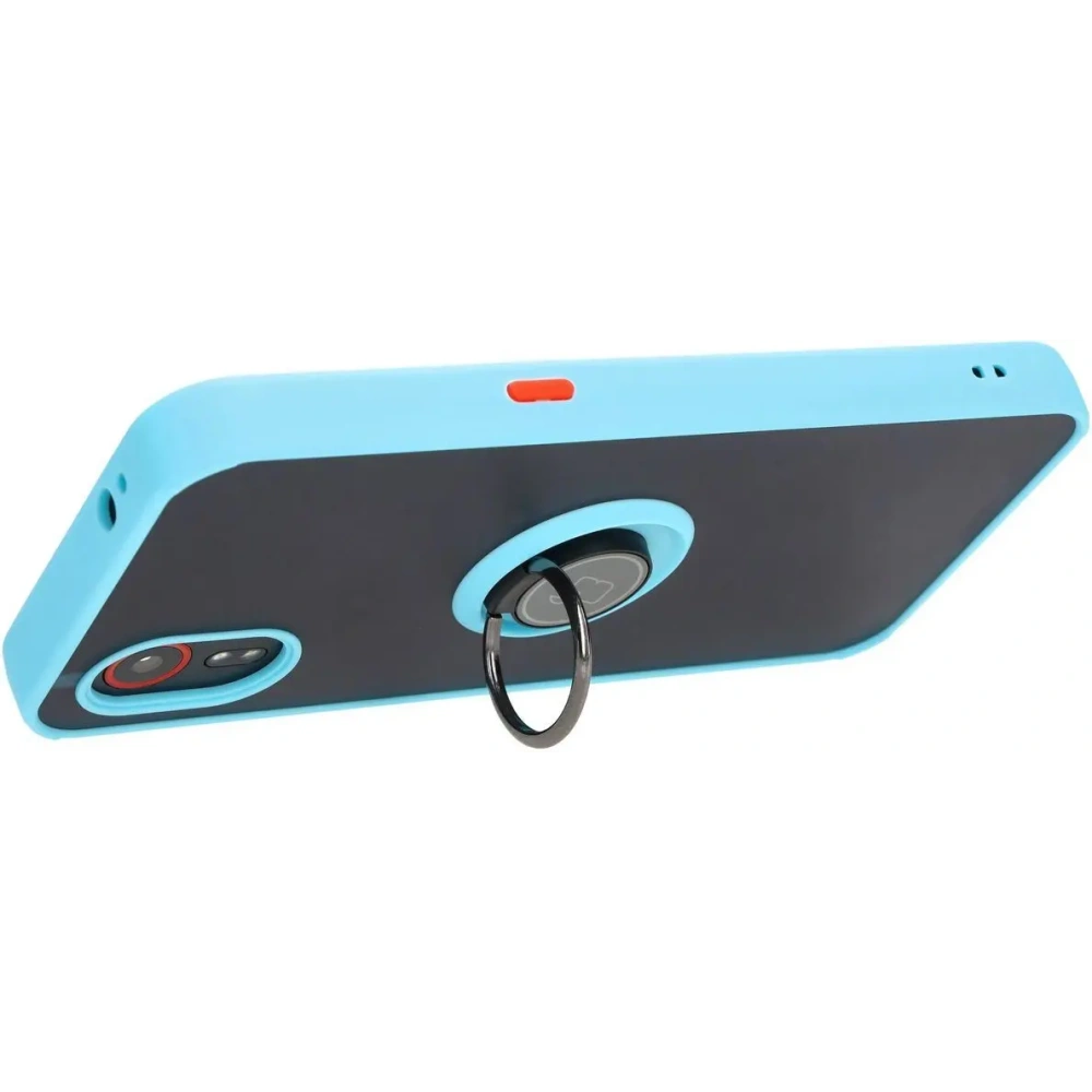 Hurtownia GSM - Etui s úchopem na prst Bizon Case Hybrid Ring pro Samsung Galaxy Xcover7 kouřové s jasně modrým rámečkem - BIZ5626 - {ean13} - Hurt