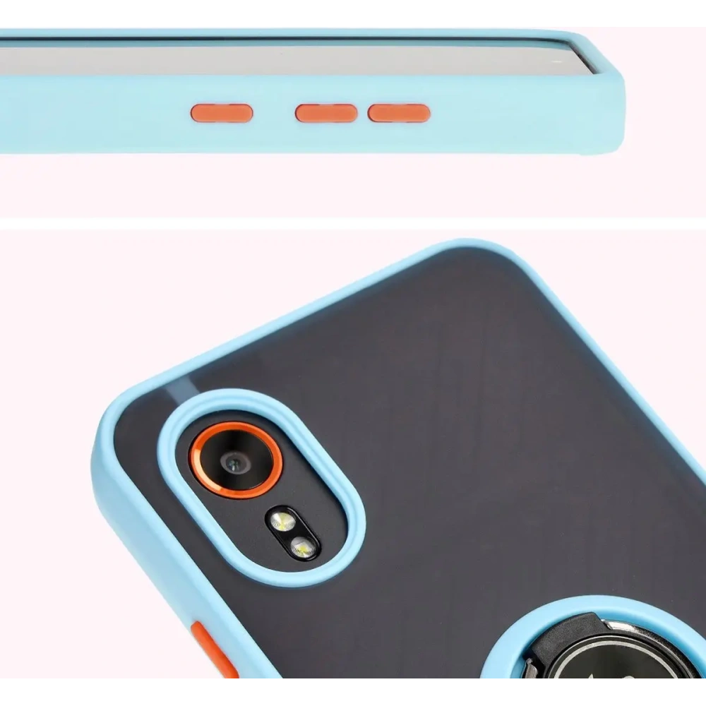 Hurtownia GSM - Etui s úchopem na prst Bizon Case Hybrid Ring pro Samsung Galaxy Xcover7 kouřové s jasně modrým rámečkem - BIZ5626 - {ean13} - Hurt