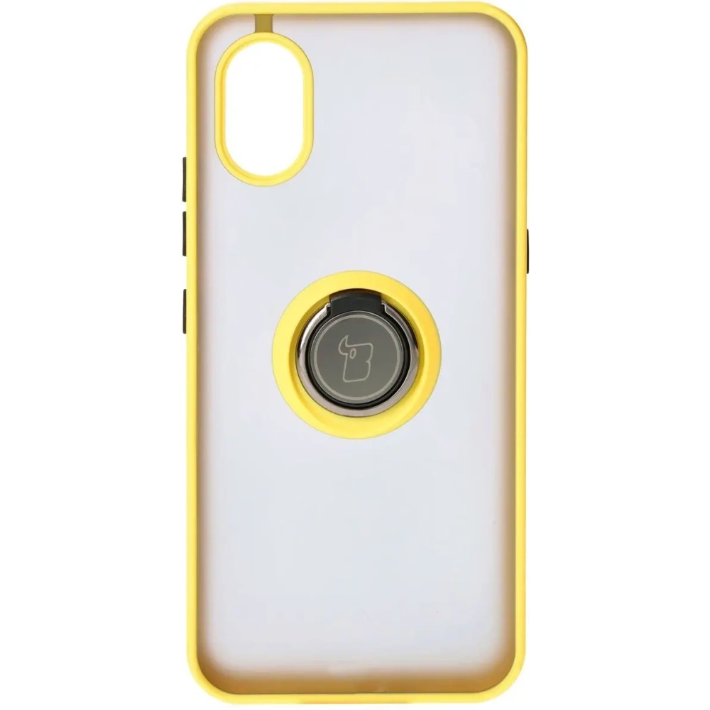 Hurtownia GSM - Etui s úchopem na prst Bizon Case Hybrid Ring do Samsung Galaxy Xcover7 kouřové se žlutým rámečkem - BIZ5627 - {ean13} - Hurt