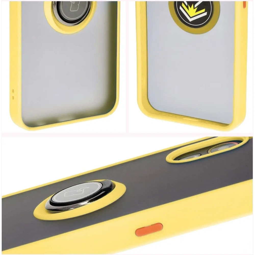 Hurtownia GSM - Etui s úchopem na prst Bizon Case Hybrid Ring do Samsung Galaxy Xcover7 kouřové se žlutým rámečkem - BIZ5627 - {ean13} - Hurt