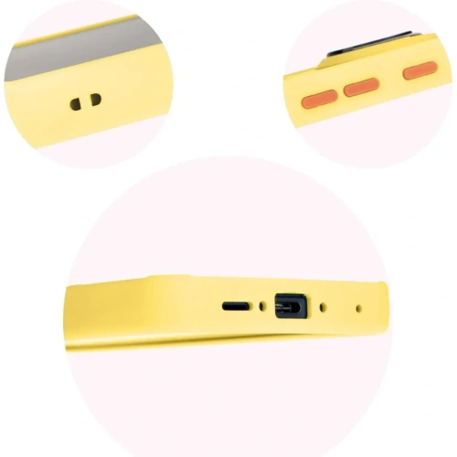 Etui z uchwytem na palec Bizon Case Hybrid Ring do Samsung Galaxy Xcover7 przydymione z żółtą ramką